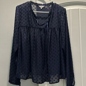 Crown & Ivy size M navy sheer top